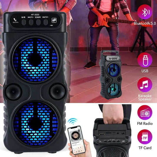 Altavoz Bluetooth Portátil KOQZM – Doble Subwoofer Estéreo para Exteriores