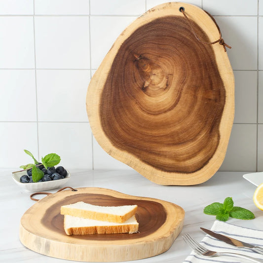 Tabla de Cortar Redonda de Madera de Acacia