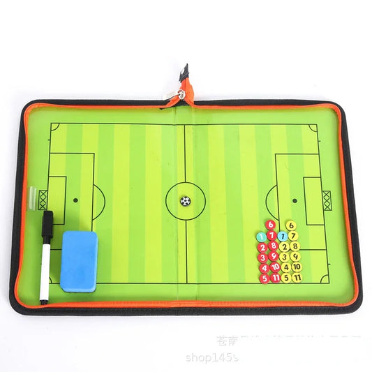 Tablero Táctico de Fútbol con Cremallera Magnética – Estrategia Portátil para Entrenadores