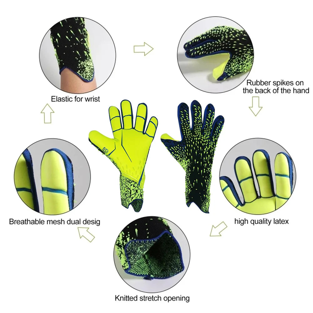 Guantes de Portero de Fútbol Profesional – Antideslizante, Protección Dedos
