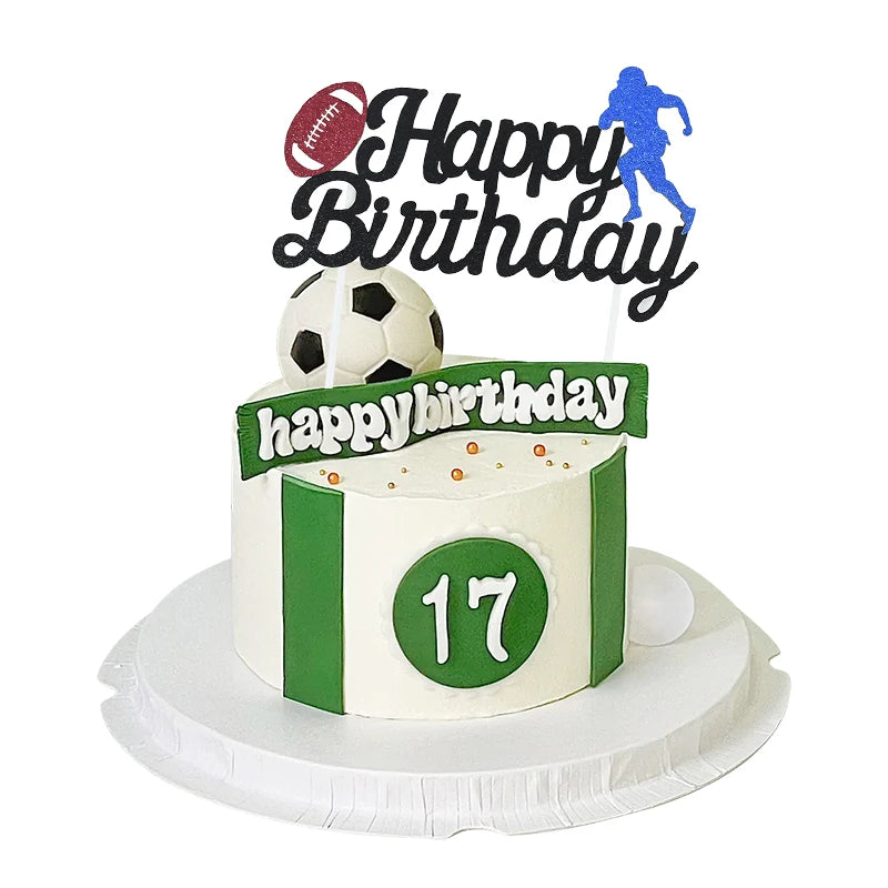 Adorno para torta "Feliz Cumpleaños" – Tema Fútbol para Fiestas Infantiles