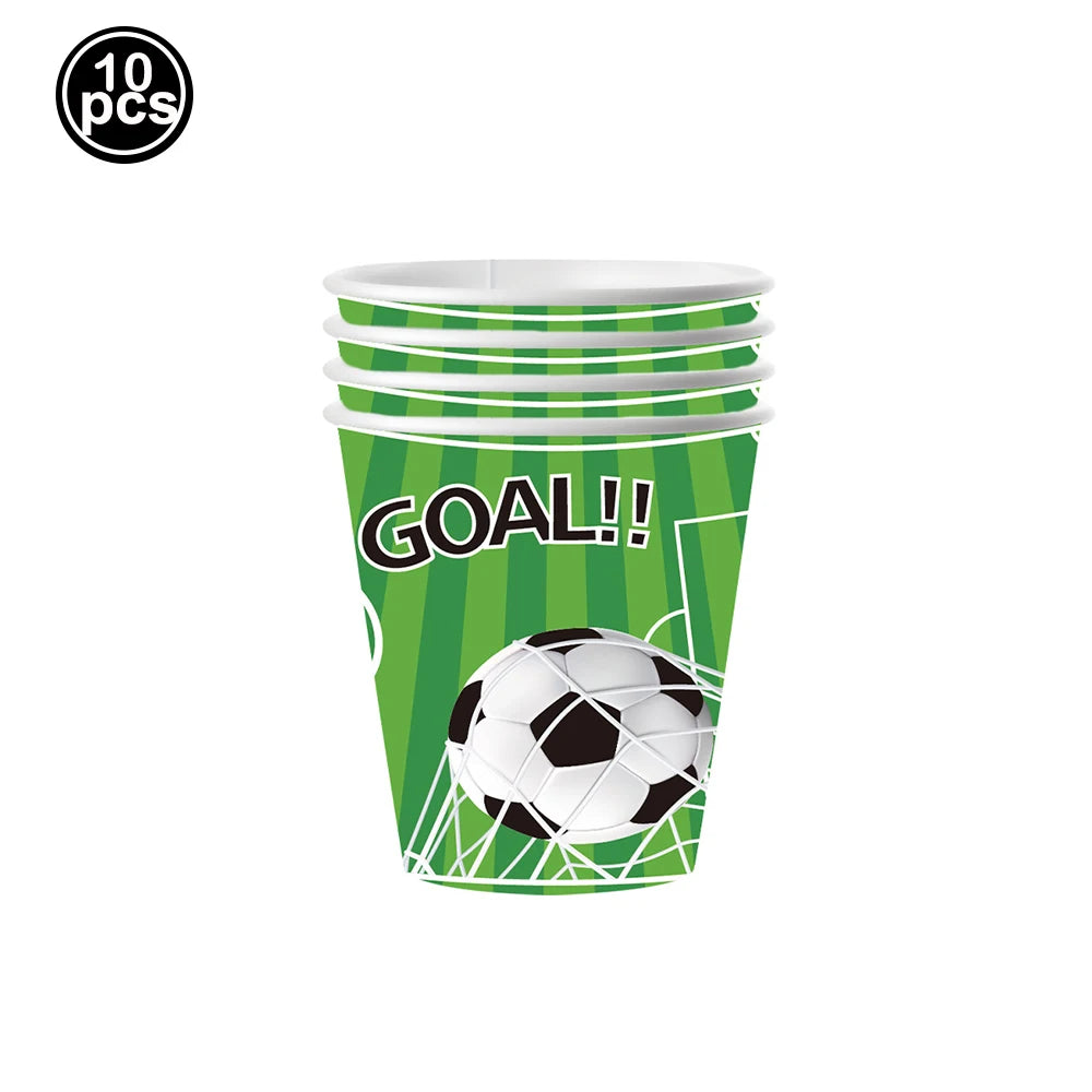Set de Vajilla para Fiesta de Fútbol – Platos, Vasos y Servilletas Desechables