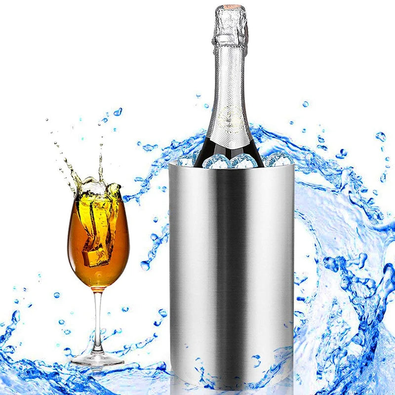 Enfriador de Vino de Acero Inoxidable – Doble Pared para Botellas de 750ml