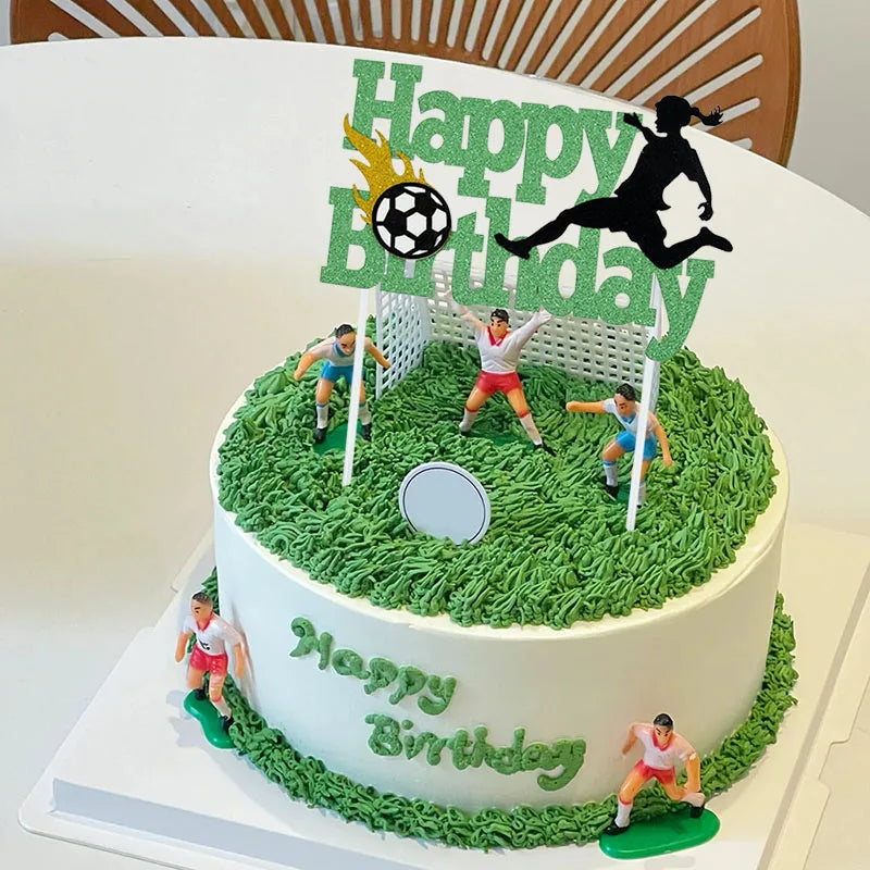 Adorno para torta "Feliz Cumpleaños" – Tema Fútbol para Fiestas Infantiles