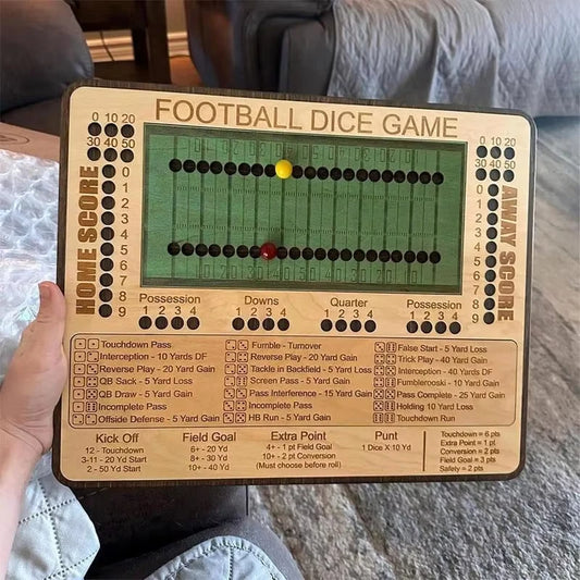 Juego de Dados de Fútbol en Madera – Juego de Mesa Portátil