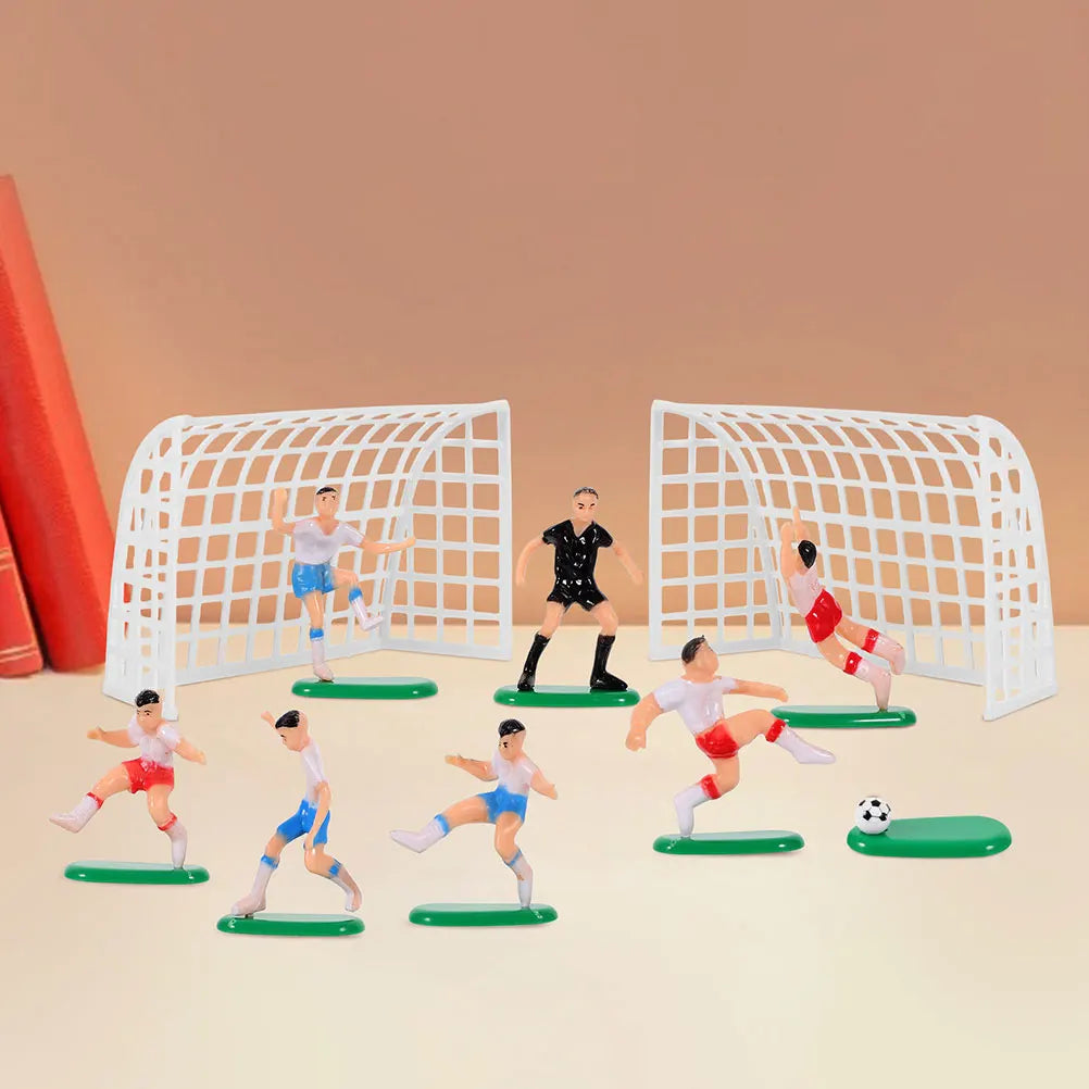Decoración para Pasteles de Fútbol – Mini Jugadores, Arcos y Campo (Set de 2)