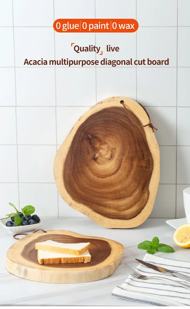 Tabla de Cortar Redonda de Madera de Acacia