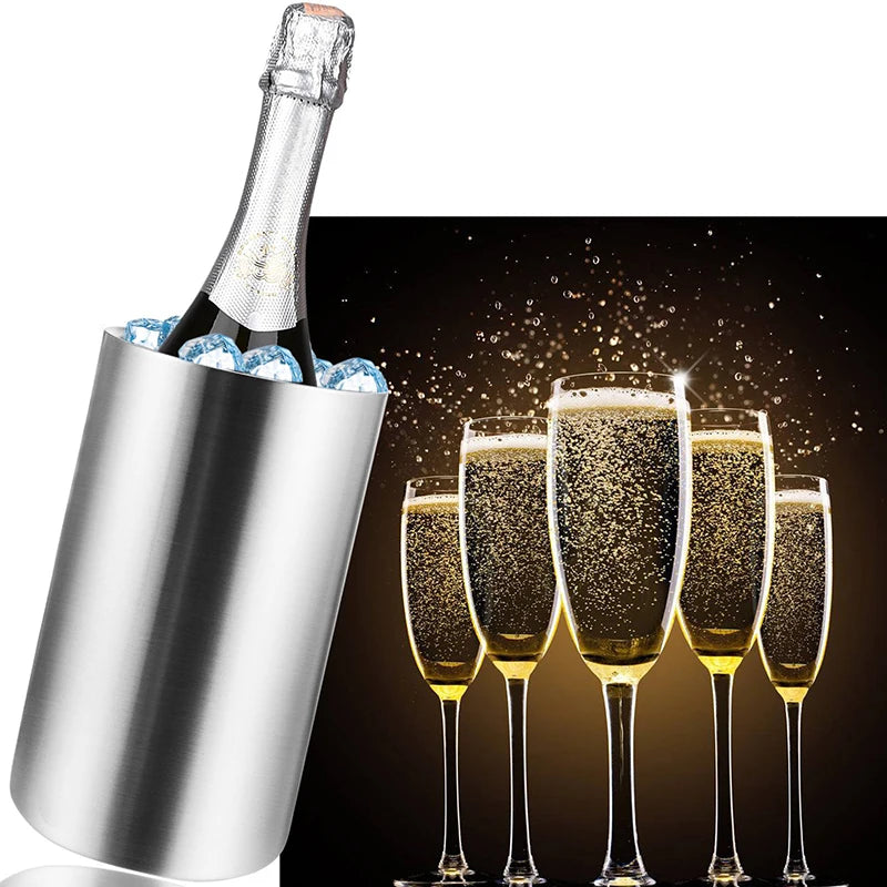 Enfriador de Vino de Acero Inoxidable – Doble Pared para Botellas de 750ml
