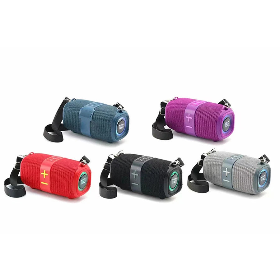 Altavoz Bluetooth Portátil T&G 5W con Subwoofer, Radio FM y Luces LED Multicolor