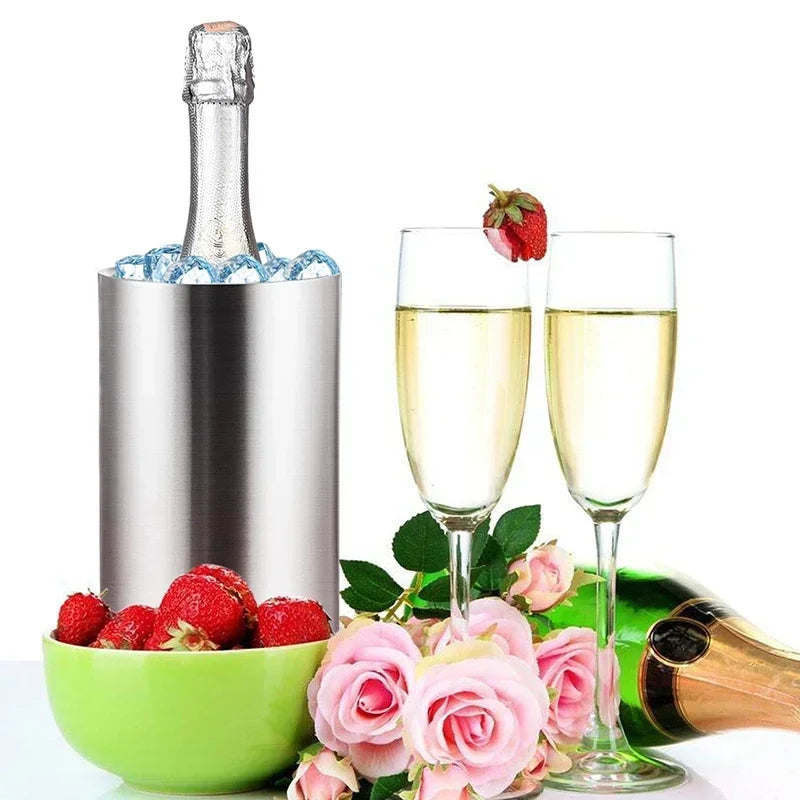 Enfriador de Vino de Acero Inoxidable – Doble Pared para Botellas de 750ml