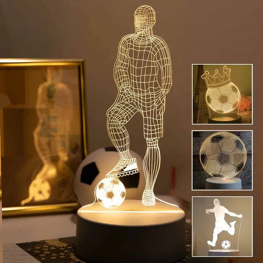 Lámpara LED 3D de Fútbol – Luz Nocturna Decorativa con Enchufe USB