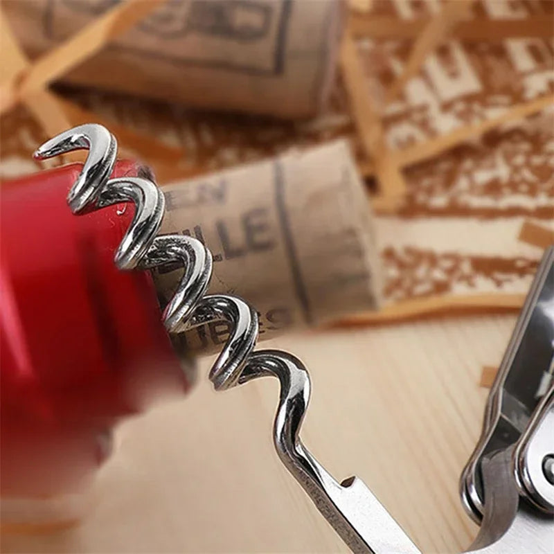 Abridor de Vino Multifunción Profesional – Sacacorchos con Cortador de Papel