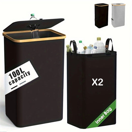Cesta Plegable de Almacenamiento para Botellas – 100L con Bolsa Interior Impermeable (2 Unidades)