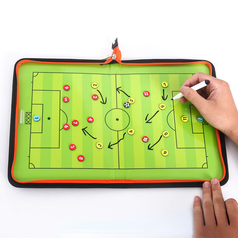 Tablero Táctico de Fútbol con Cremallera Magnética – Estrategia Portátil para Entrenadores